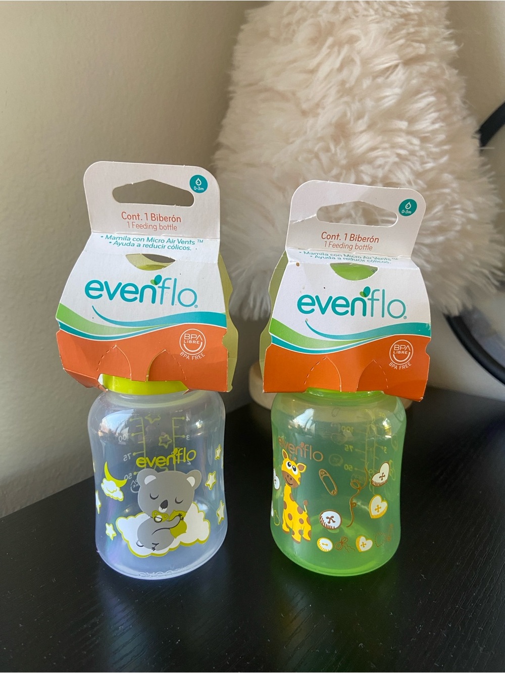 Evenflo 4 oz (120 ml) Colored Slow-Flow BPA Free Baby Bottle (2 Count)